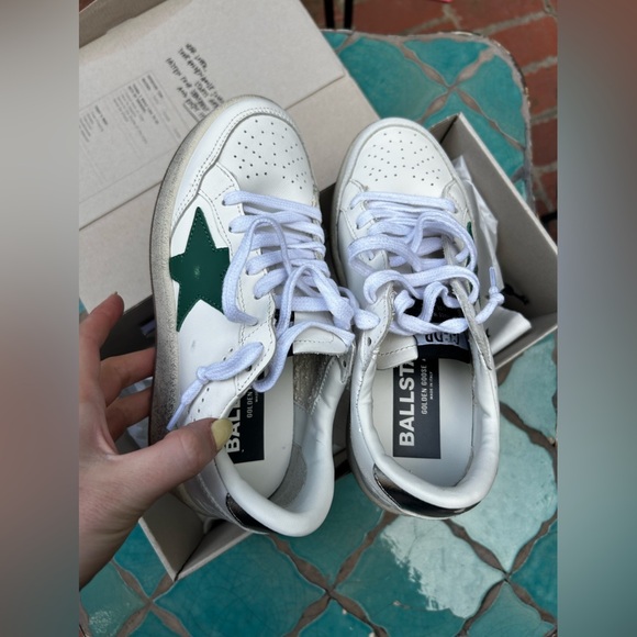 Golden Goose Ball Star with green leather star and metallic leather heel tab NWT - Picture 8 of 16